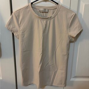 Zenana Outfitters Women's Soft Beige Short Sleeve Tee